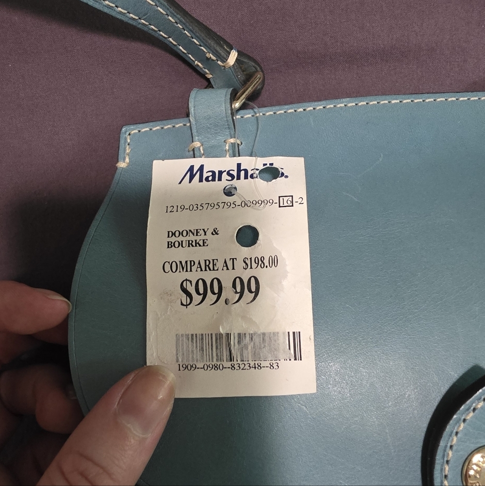 Doondy & Bourke Marshalls Aqua Real Leather Blue Crossbody Bag - Picture 3 of 3